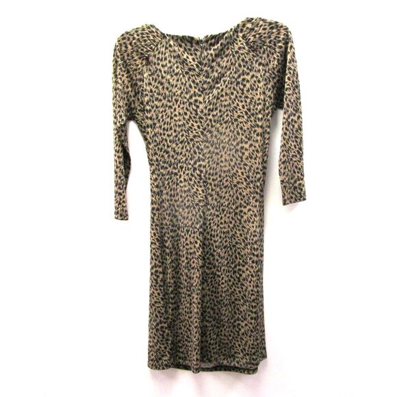 MICHAEL Michael Kors Dresses & Skirts - EUC Michael Kors Black/Tan Ruched 3/4 Sleeve Dress w/Zipper Detail Women S